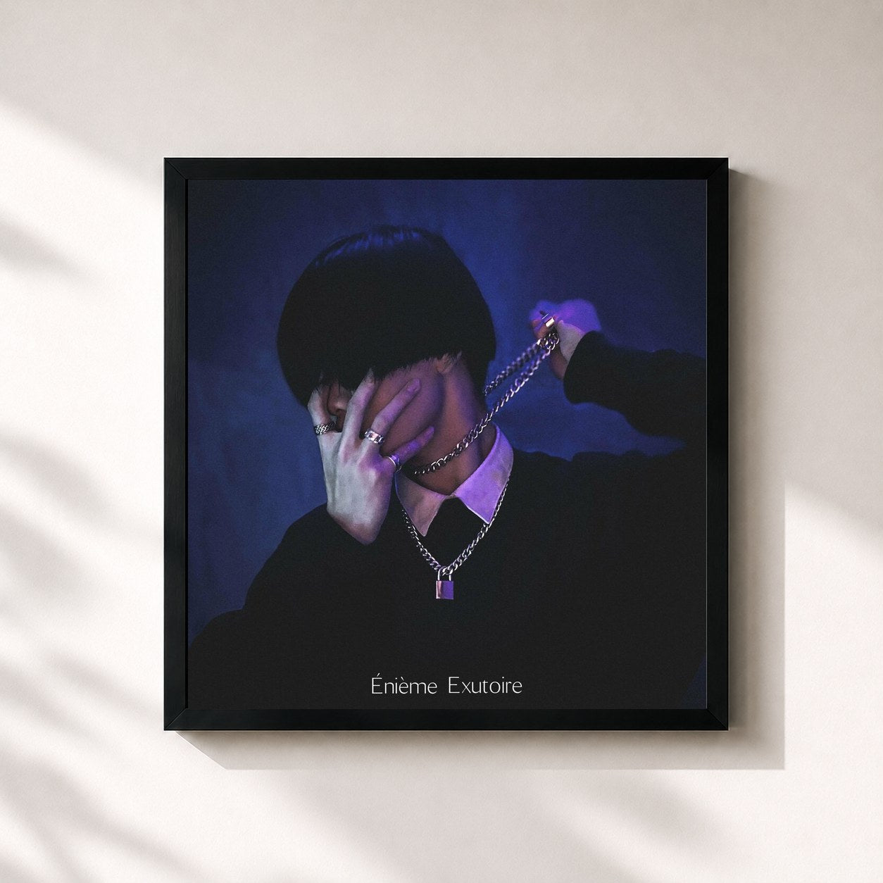 #noir Tableau carré de l'album Énième Exutoire de Nuit Incolore, cadre noir 32x32 cm