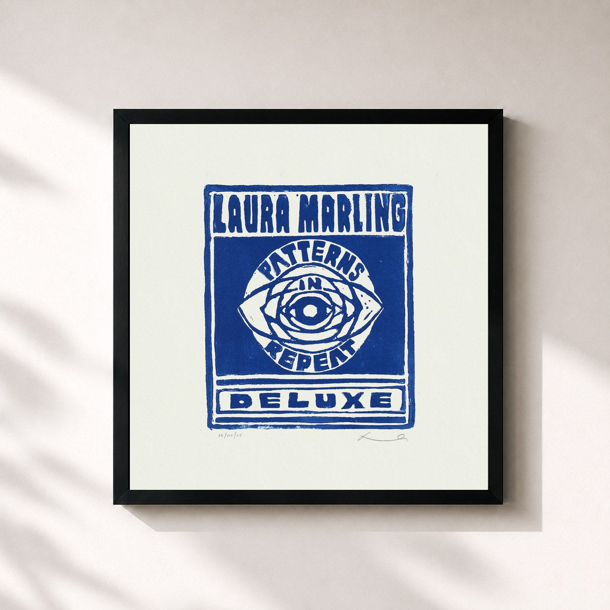 #noir Tableau carré de l'album Patterns in Repeat (Deluxe) de Laura Marling, cadre noir 32x32 cm