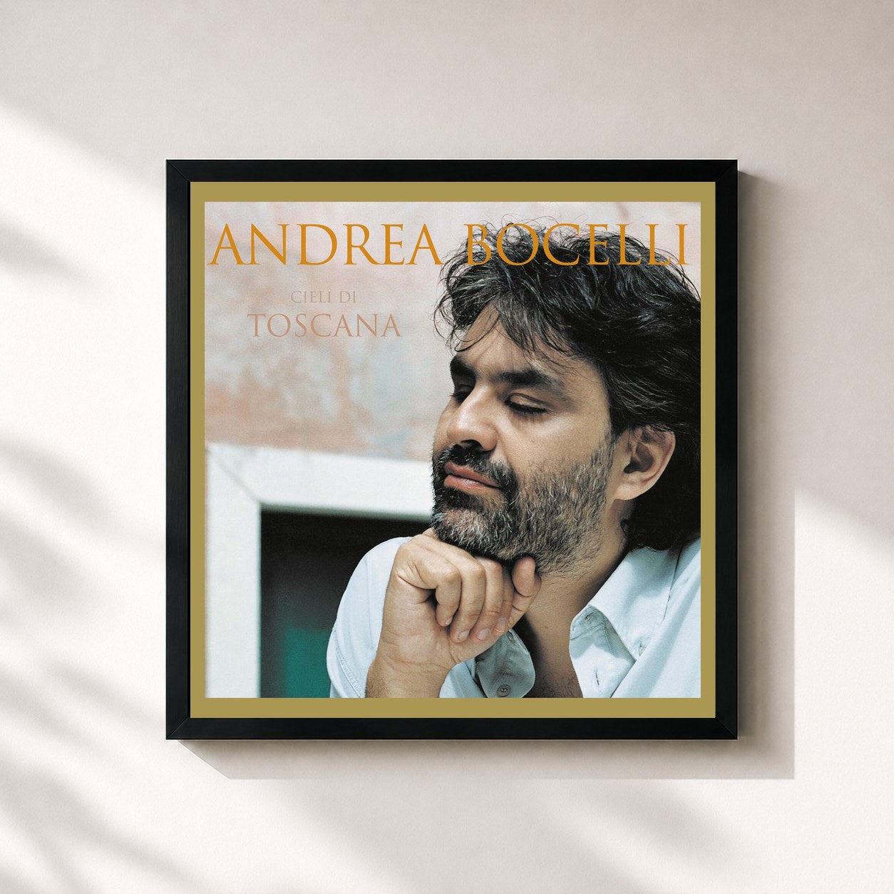 #noir Tableau carré de l'album Cieli Di Toscana (Super Deluxe) de Andrea Bocelli, cadre noir 32x32 cm