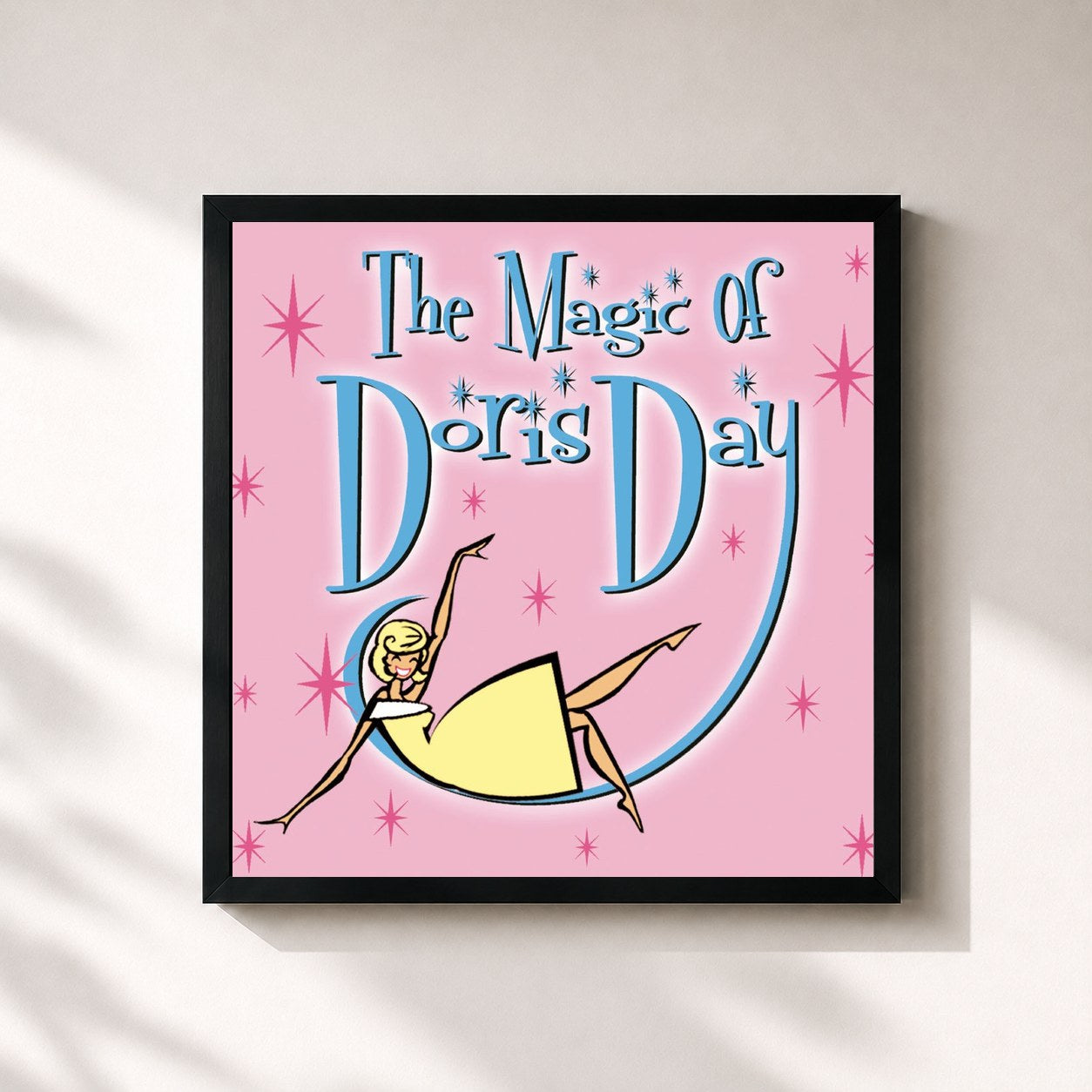 #noir Tableau carré de l'album The Magic Of Doris Day de Doris Day, cadre noir 32x32 cm