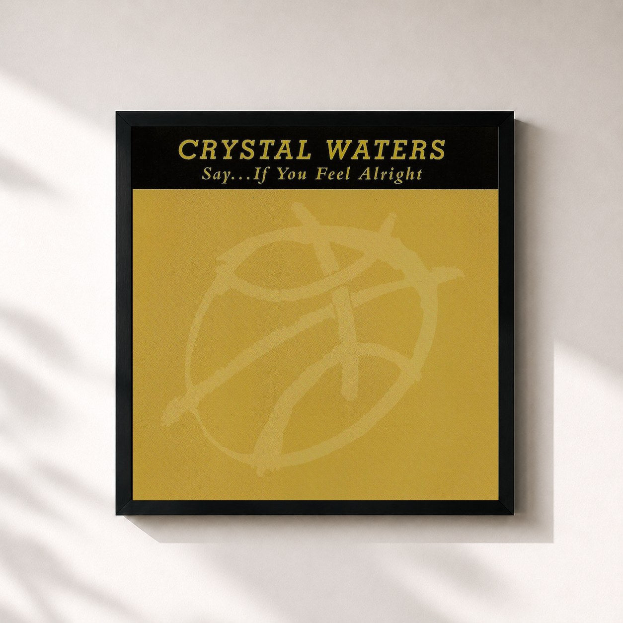#noir Tableau carré de l'album Say... If You Feel Alright de Crystal Waters, cadre noir 32x32 cm