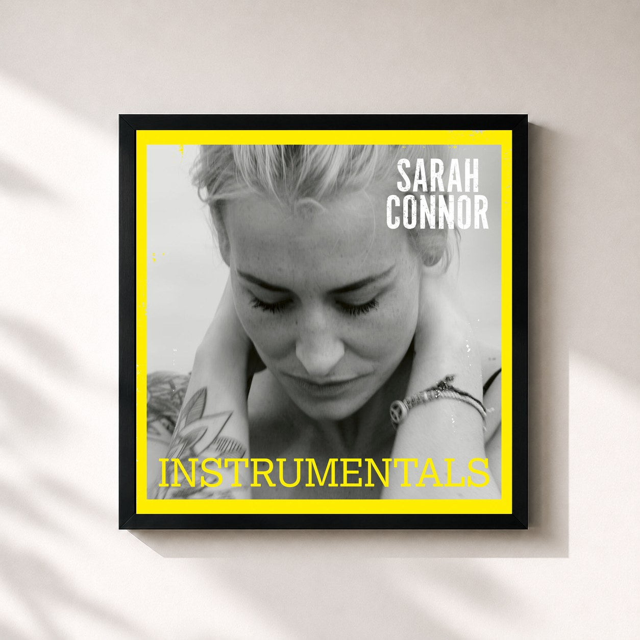#noir Tableau carré de l'album Muttersprache (Instrumentals) de Sarah Connor, cadre noir 32x32 cm