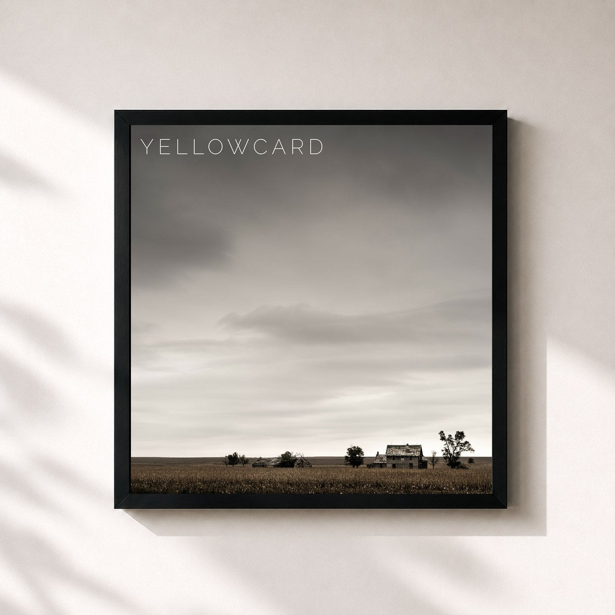 #noir Tableau carré de l'album Yellowcard de Yellowcard, cadre noir 32x32 cm