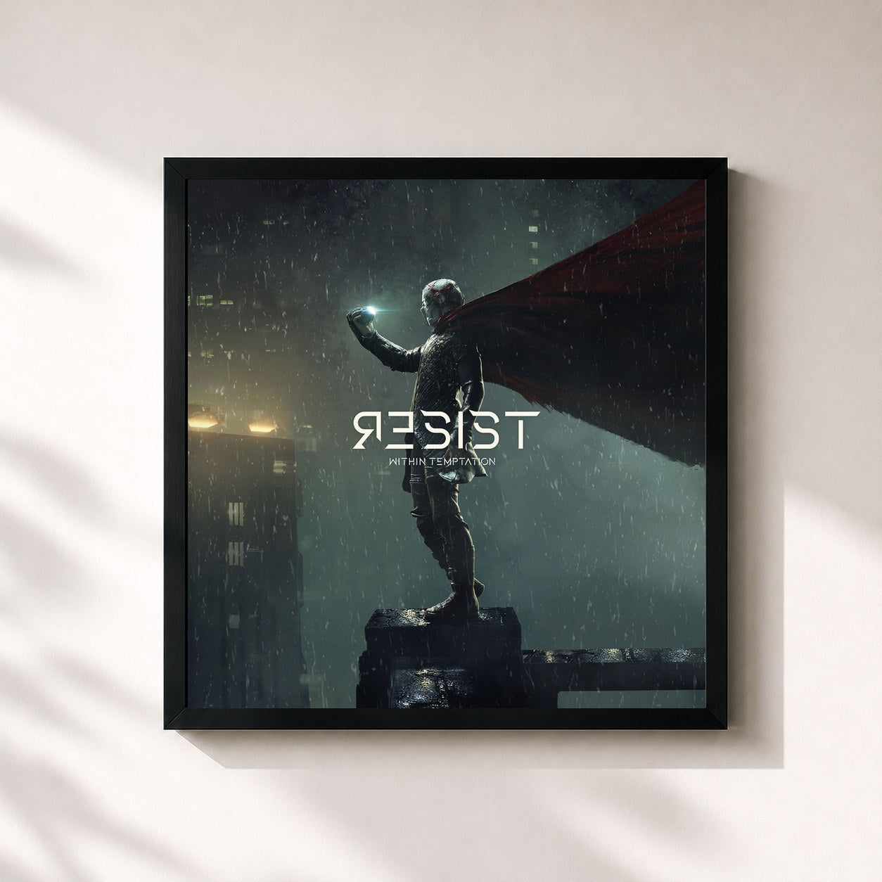 #noir Tableau carré de l'album Resist (Extended Deluxe) de Within Temptation, cadre noir 32x32 cm