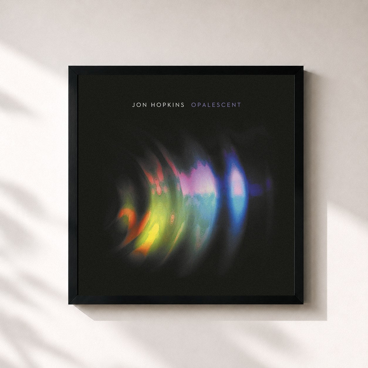 #noir Tableau carré de l'album Opalescent de Jon Hopkins, cadre noir 32x32 cm