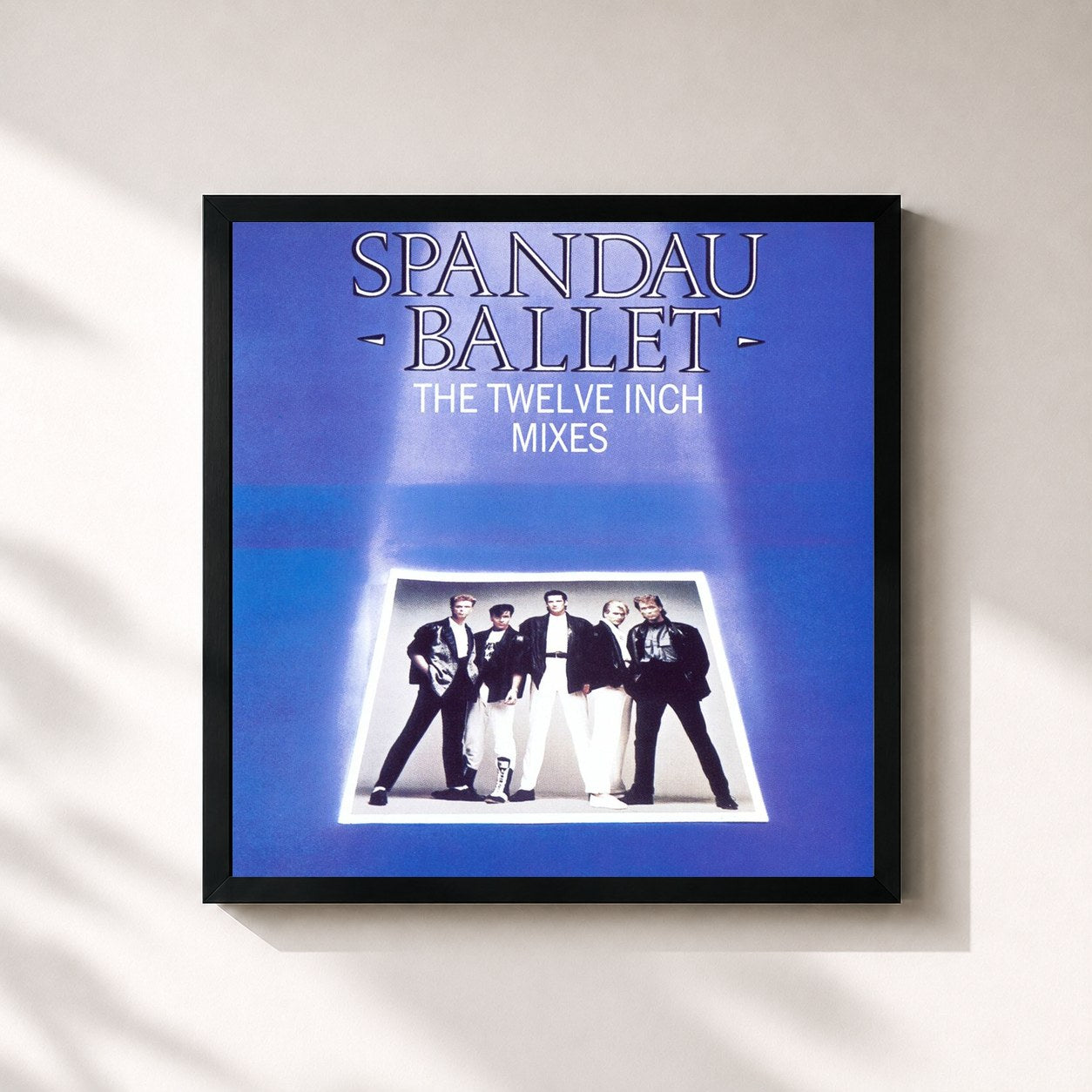 #noir Tableau carré de l'album The Twelve Inch Mixes de Spandau Ballet, cadre noir 32x32 cm