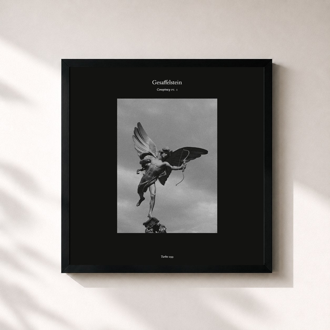 #noir Tableau carré de l'album Conspiracy Pt.1 de Gesaffelstein, cadre noir 32x32 cm