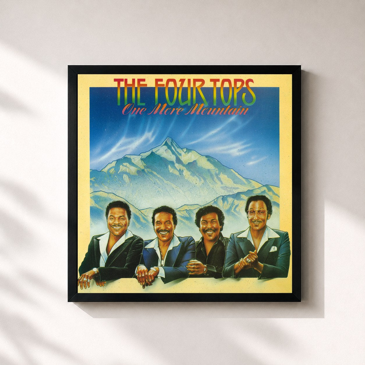 #noir Tableau carré de l'album One More Mountain de Four Tops, cadre noir 32x32 cm