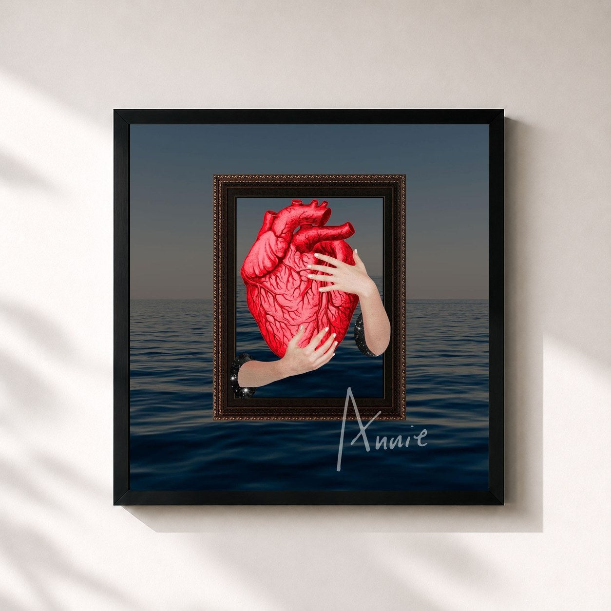 #noir Tableau carré de l'album D.E.E.P. de Annie, cadre noir 32x32 cm