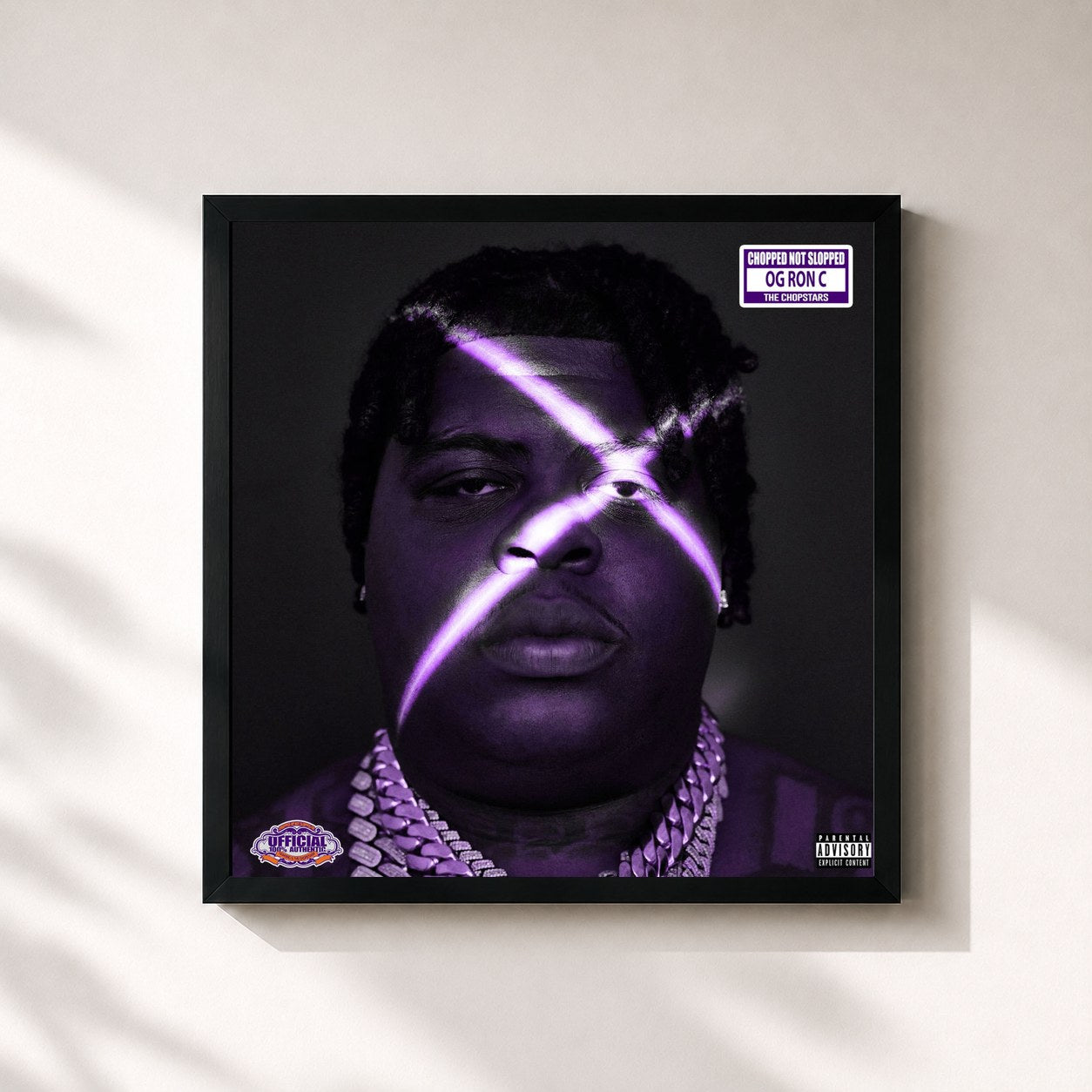 #noir Tableau carré de l'album TAKE CARE (ChopNotSlop) de BigXthaPlug, cadre noir 32x32 cm