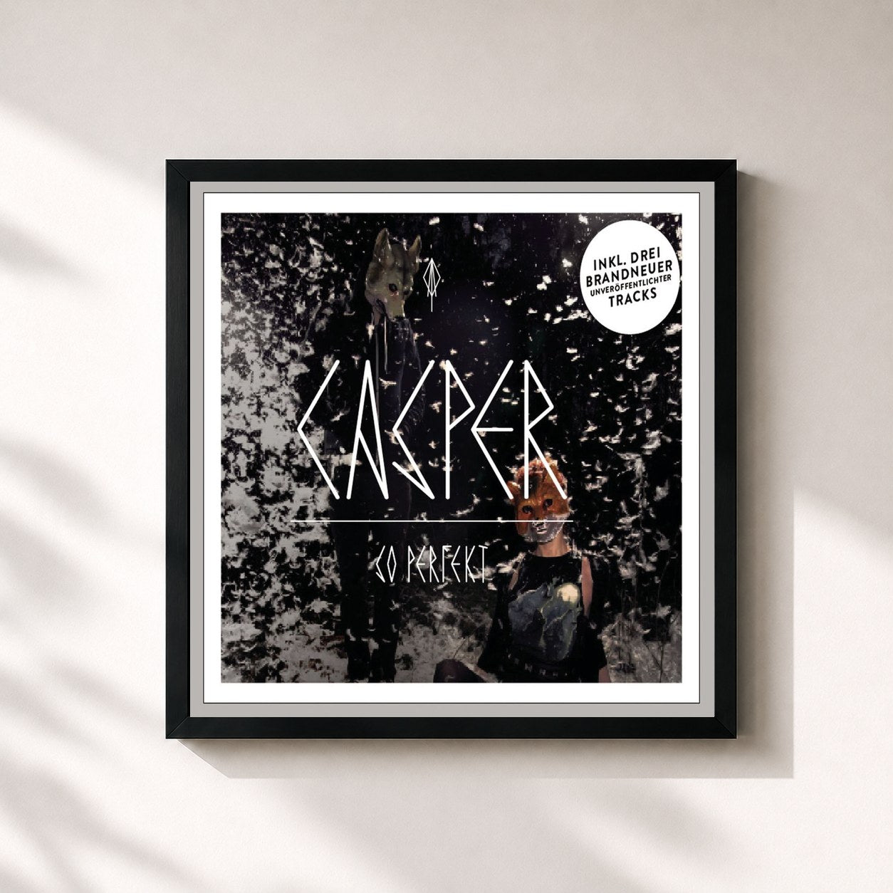 #noir Tableau carré de l'album So Perfekt de Casper, cadre noir 32x32 cm