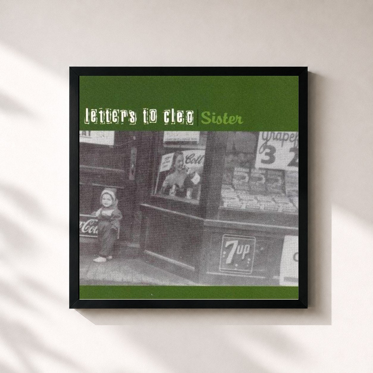 #noir Tableau carré de l'album Sister de Letters to Cleo, cadre noir 32x32 cm