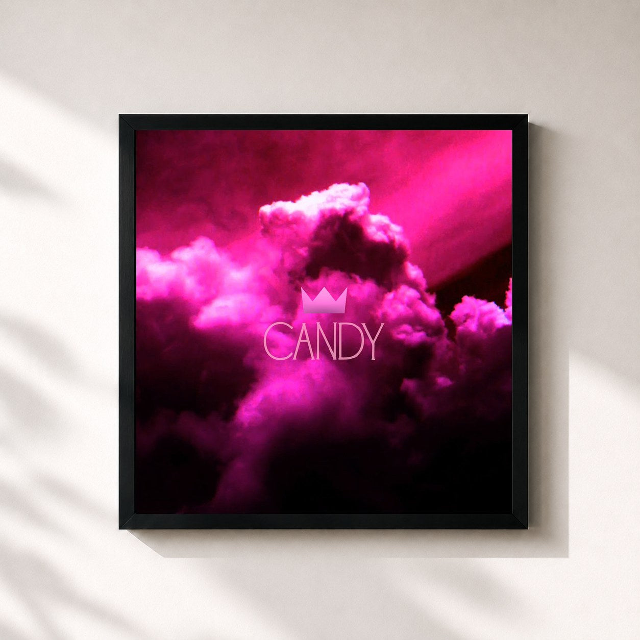 #noir Tableau carré de l'album Candy de Louis The Child, cadre noir 32x32 cm