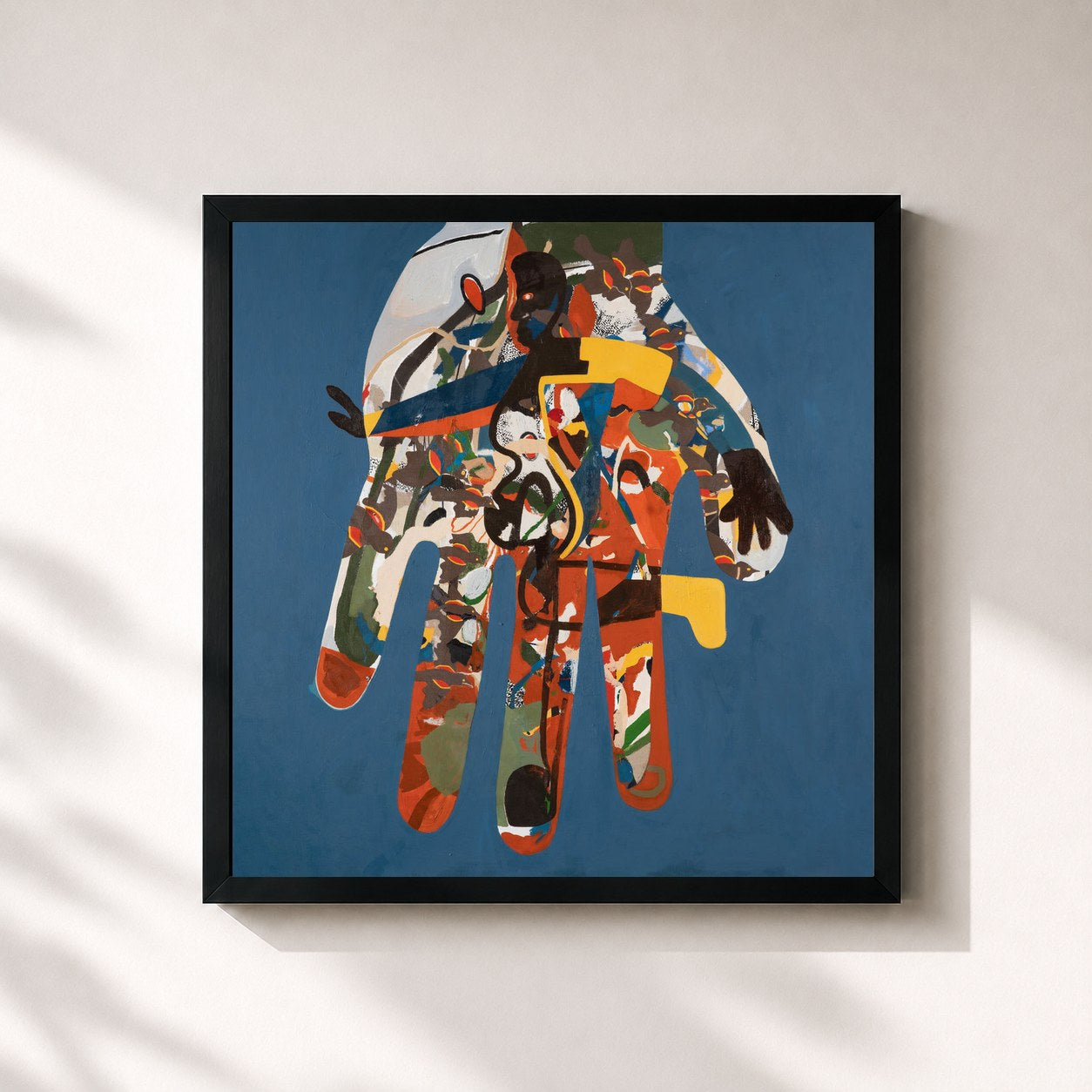 #noir Tableau carré de l'album Freakout/Release de Hot Chip, cadre noir 32x32 cm
