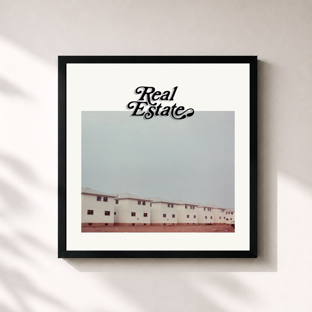 #noir Tableau carré de l'album Days de Real Estate, cadre noir 32x32 cm
