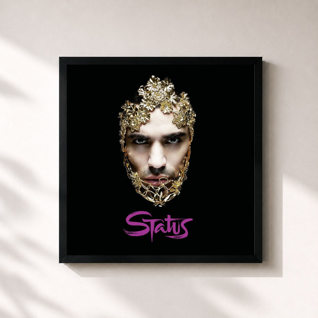 #noir Tableau carré de l'album Status (Remaster 2025) de Marracash, cadre noir 32x32 cm