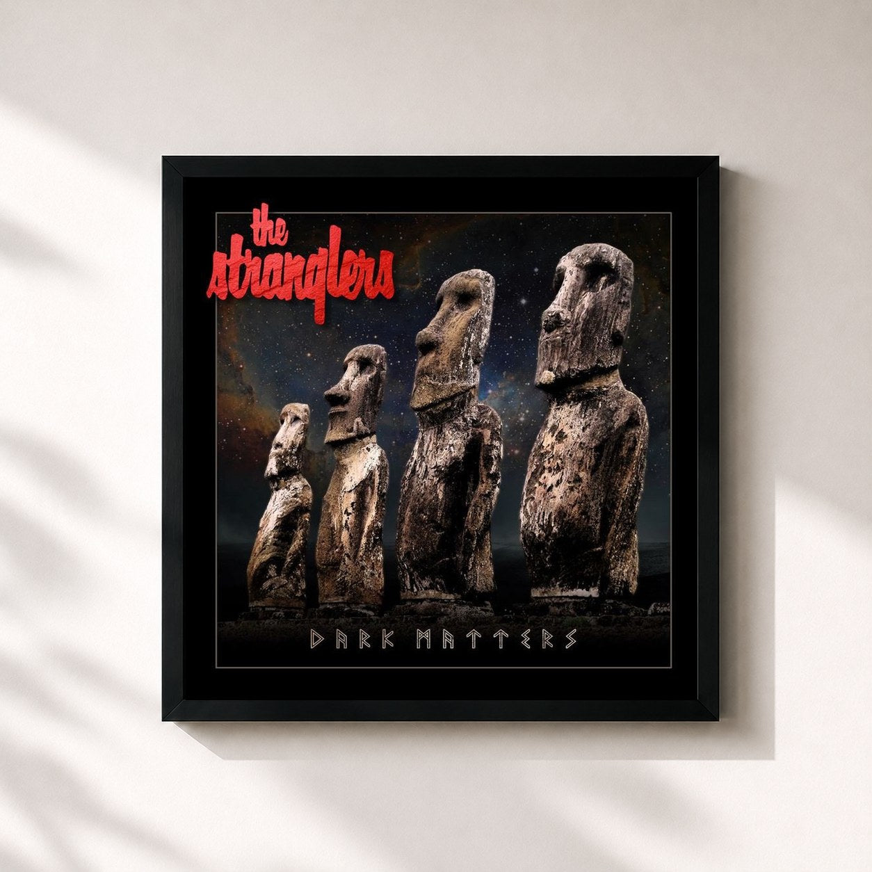 #noir Tableau carré de l'album Dark Matters de The Stranglers, cadre noir 32x32 cm