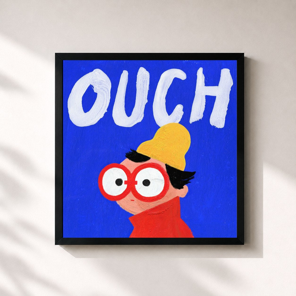 #noir Tableau carré de l'album OUCH de HONNE, cadre noir 32x32 cm