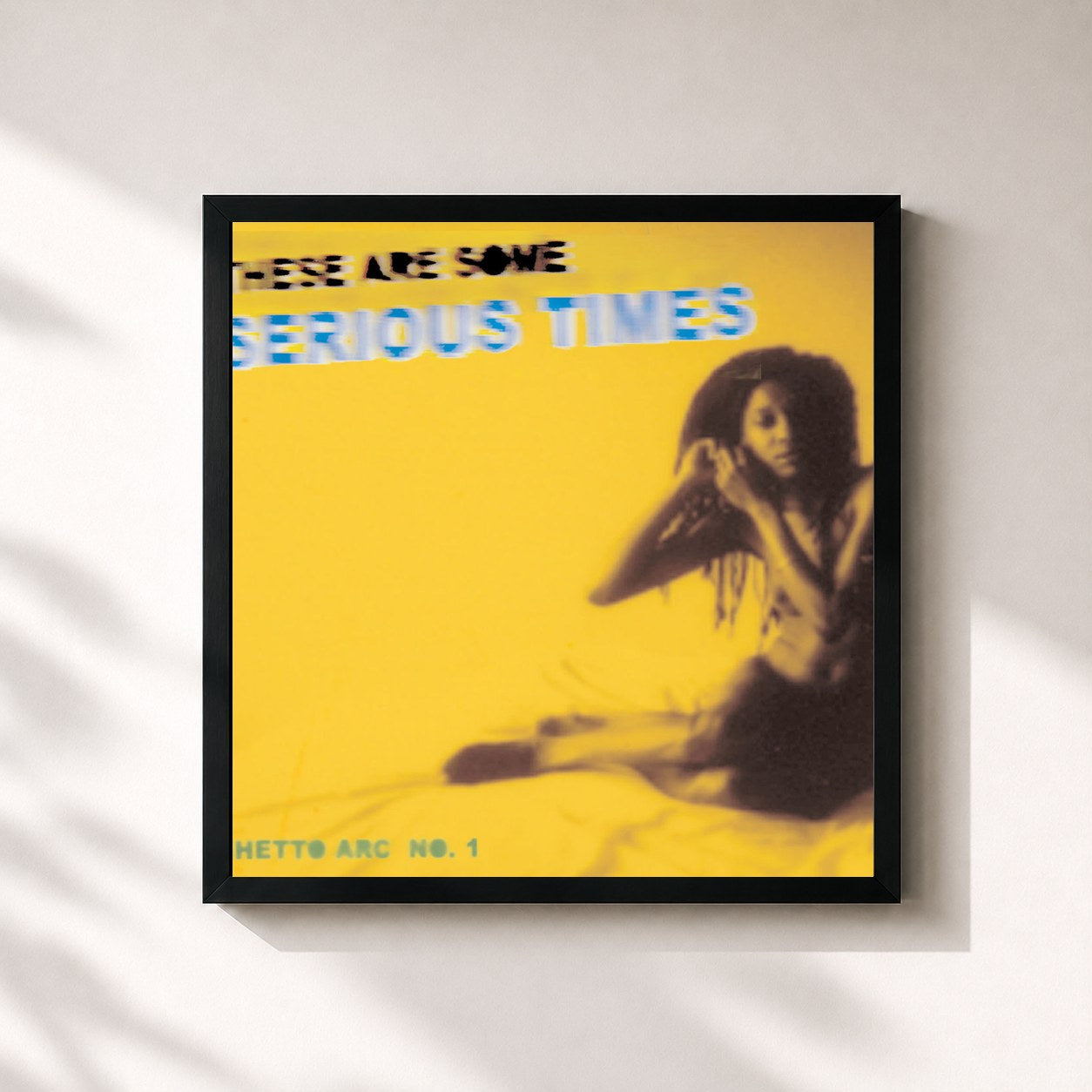 #noir Tableau carré de l'album Serious Times (Mixed by Federation) de Gyptian, cadre noir 32x32 cm