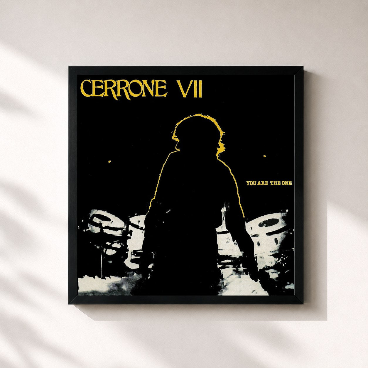 #noir Tableau carré de l'album VII - You Are the One de Cerrone, cadre noir 32x32 cm