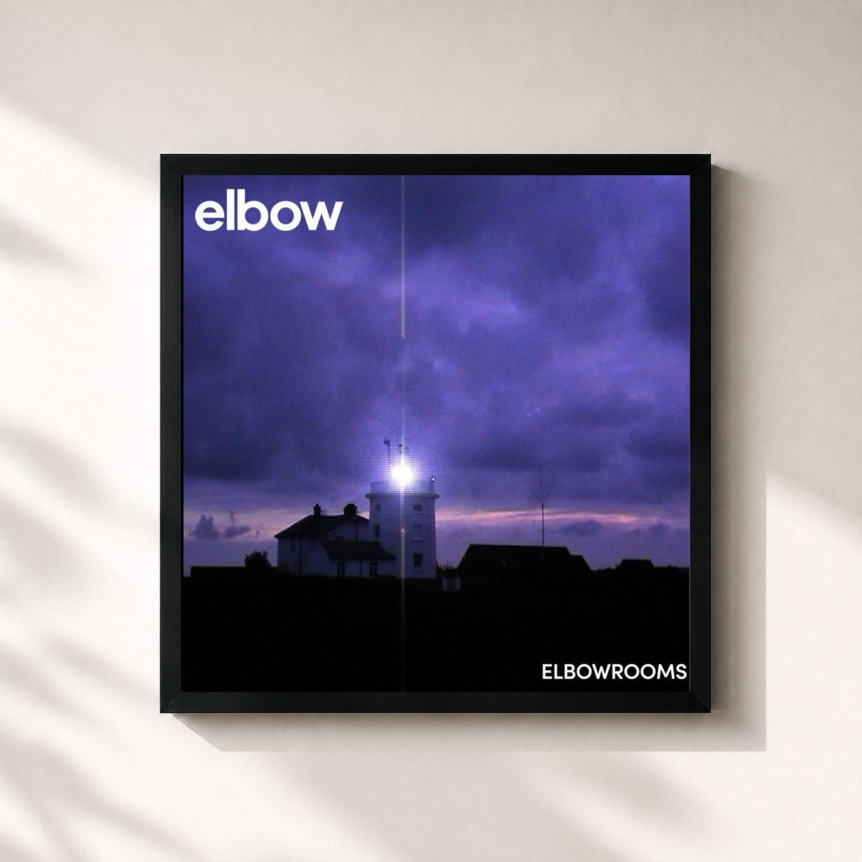 #noir Tableau carré de l'album elbowrooms de Elbow, cadre noir 32x32 cm
