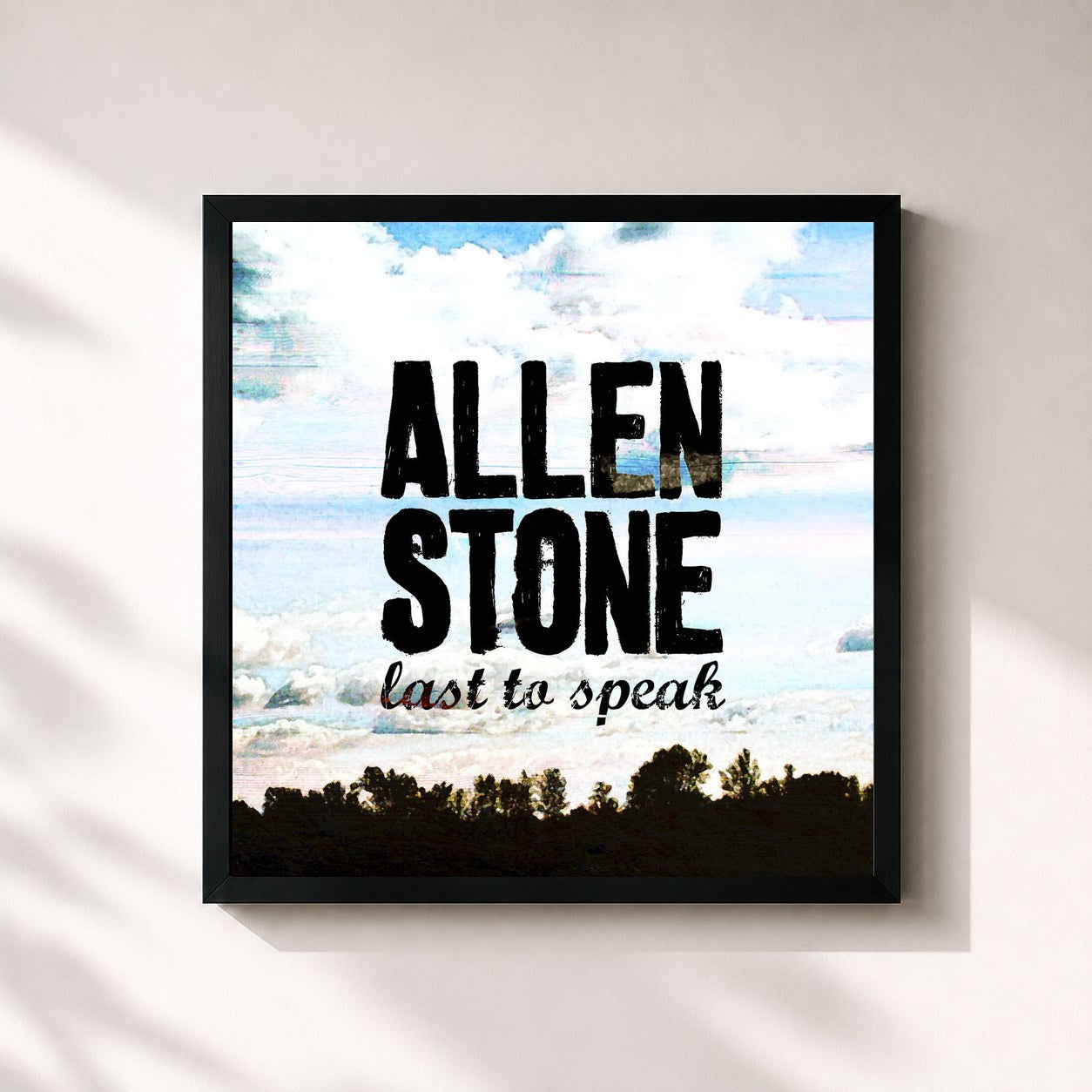 #noir Tableau carré de l'album Last to Speak de Allen Stone, cadre noir 32x32 cm