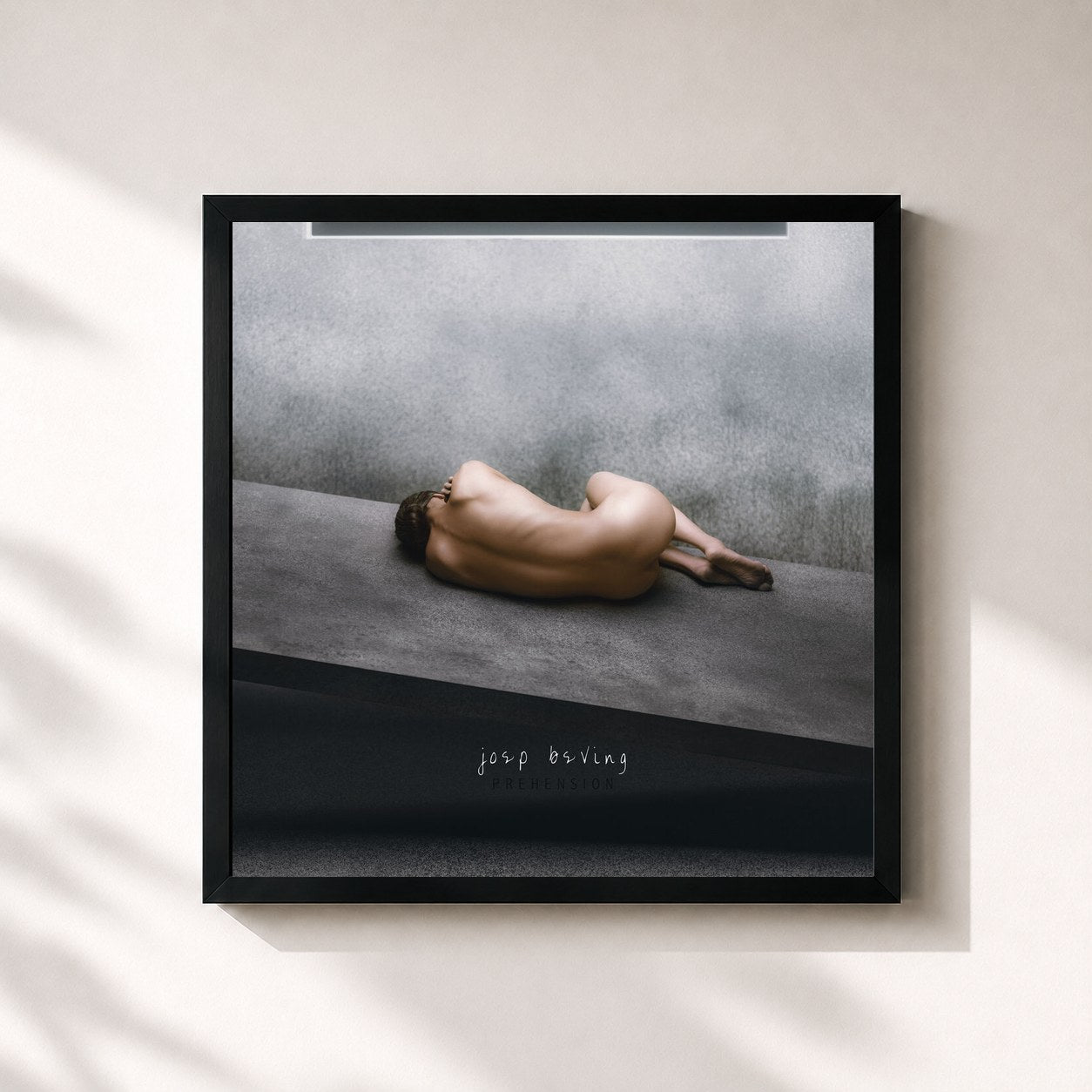 #noir Tableau carré de l'album Prehension de Joep Beving, cadre noir 32x32 cm