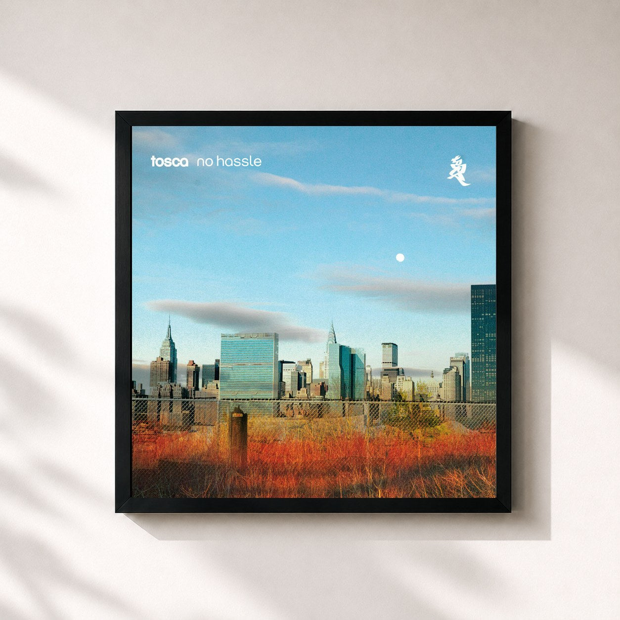 #noir Tableau carré de l'album No Hassle de Tosca, cadre noir 32x32 cm