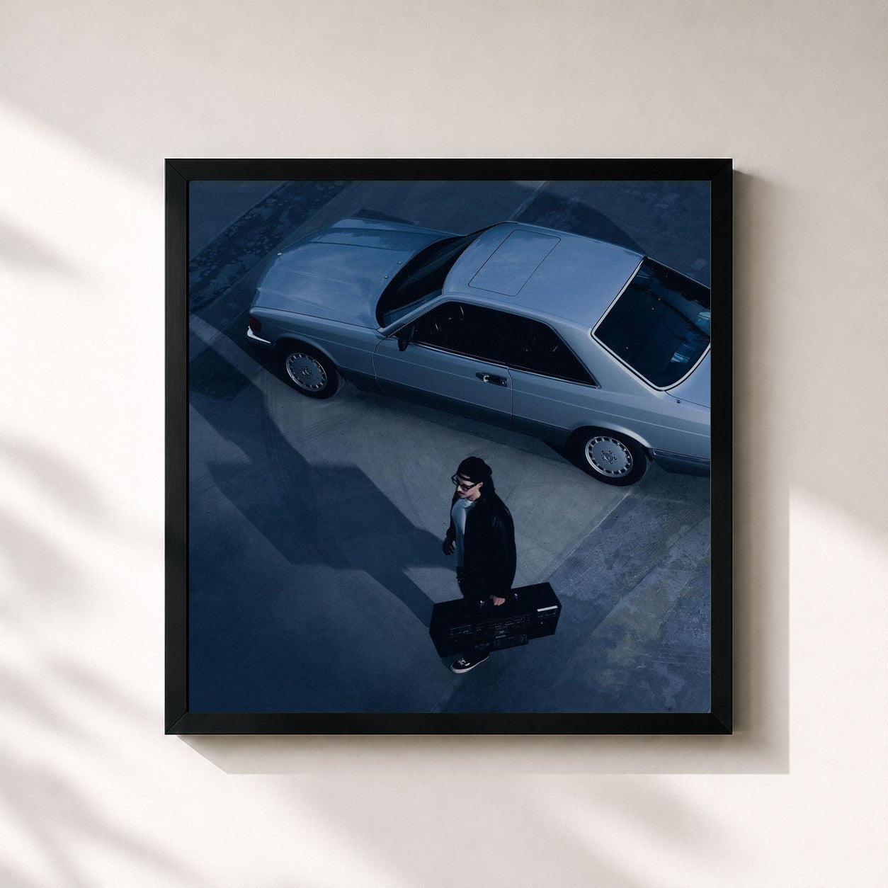 #noir Tableau carré de l'album NOSTALGIA de RIN, cadre noir 32x32 cm