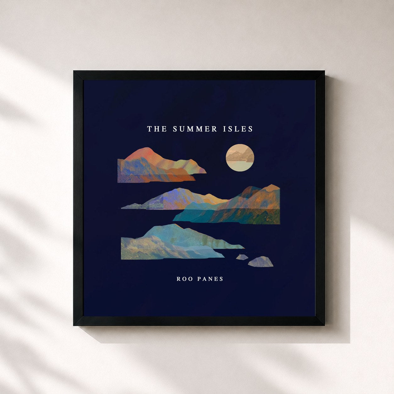 #noir Tableau carré de l'album The Summer Isles de Roo Panes, cadre noir 32x32 cm