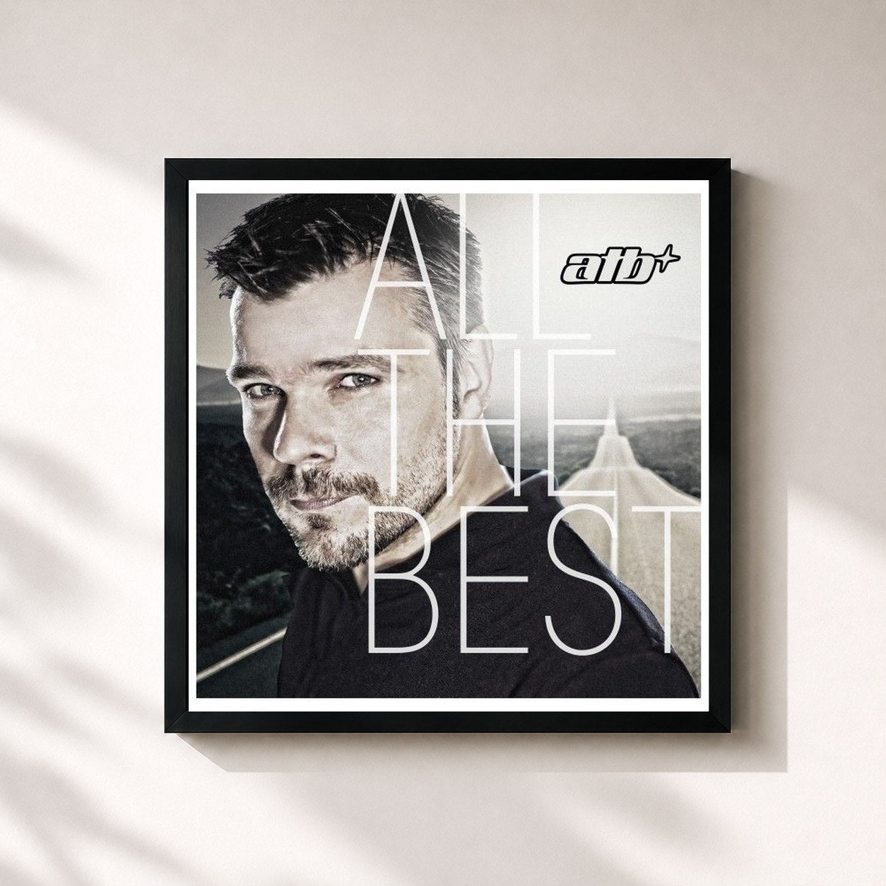 #noir Tableau carré de l'album All The Best de ATB, cadre noir 32x32 cm