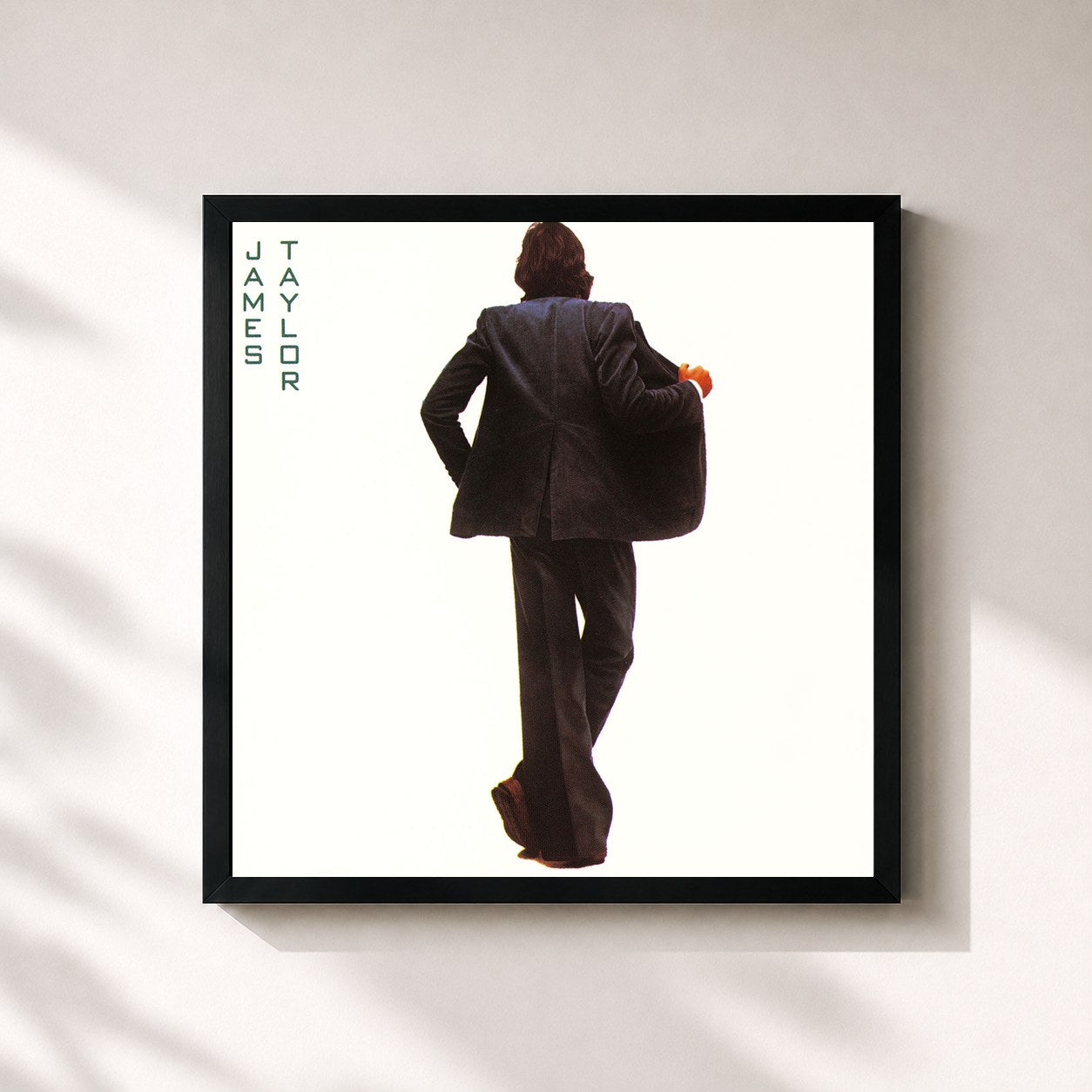 #noir Tableau carré de l'album In the Pocket de James Taylor, cadre noir 32x32 cm