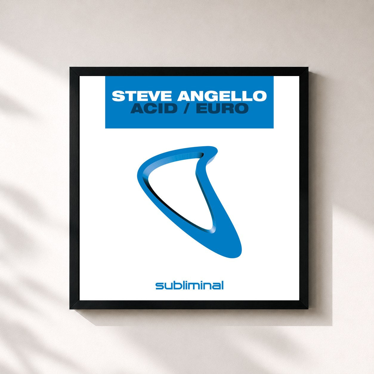 #noir Tableau carré de l'album Acid / Euro de Steve Angello, cadre noir 32x32 cm