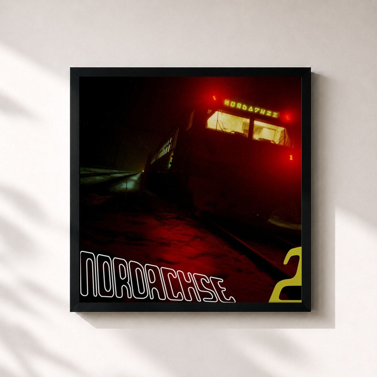 #noir Tableau carré de l'album Nordachse 2 de MC Bomber, cadre noir 32x32 cm