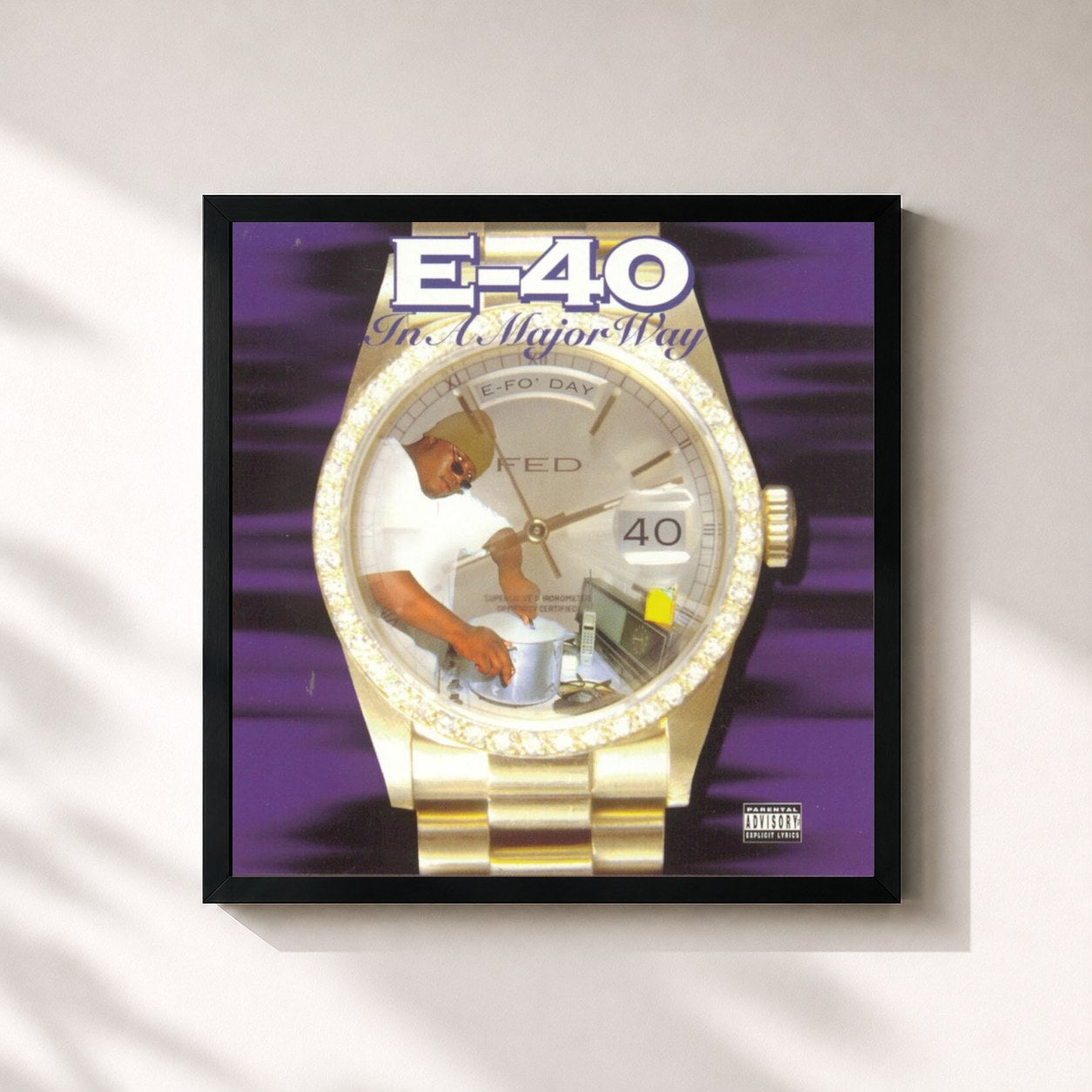 #noir Tableau carré de l'album In A Major Way de E-40, cadre noir 32x32 cm