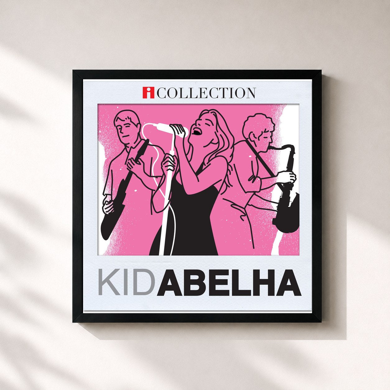#noir Tableau carré de l'album iCollection de Kid Abelha, cadre noir 32x32 cm