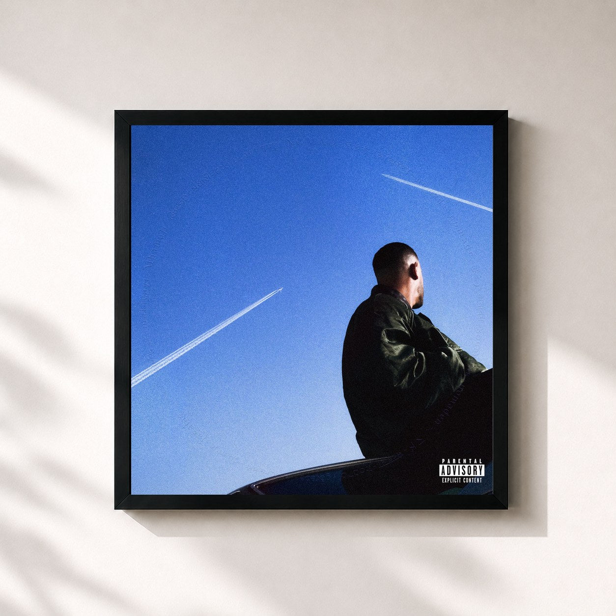 #noir Tableau carré de l'album Nomad de DJ Snake, cadre noir 32x32 cm