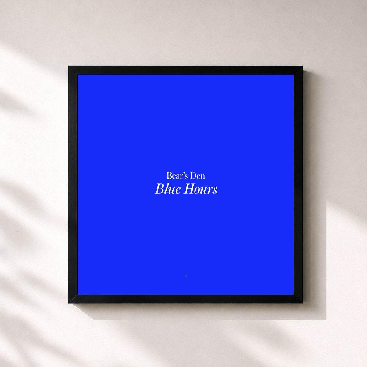 #noir Tableau carré de l'album Blue Hours de Bear's Den, cadre noir 32x32 cm