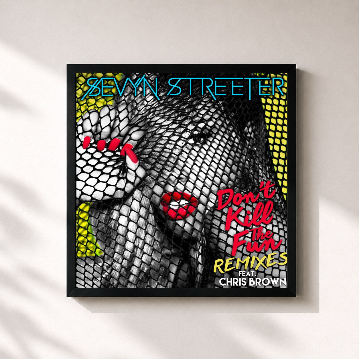 #noir Tableau carré de l'album Don't Kill the Fun (feat. Chris Brown) (Remixes) de Sevyn Streeter, cadre noir 32x32 cm