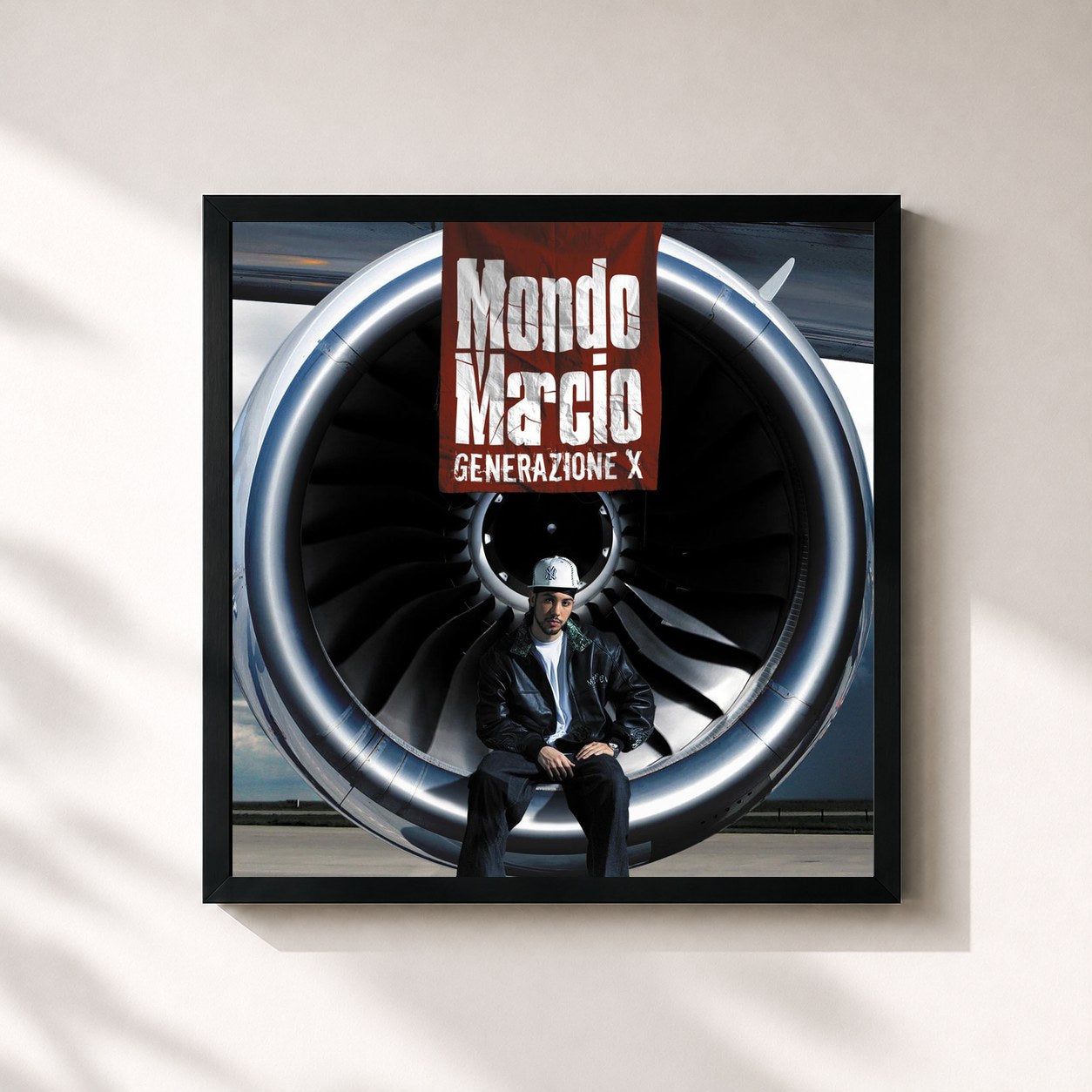 #noir Tableau carré de l'album Generazione X de Mondo Marcio, cadre noir 32x32 cm