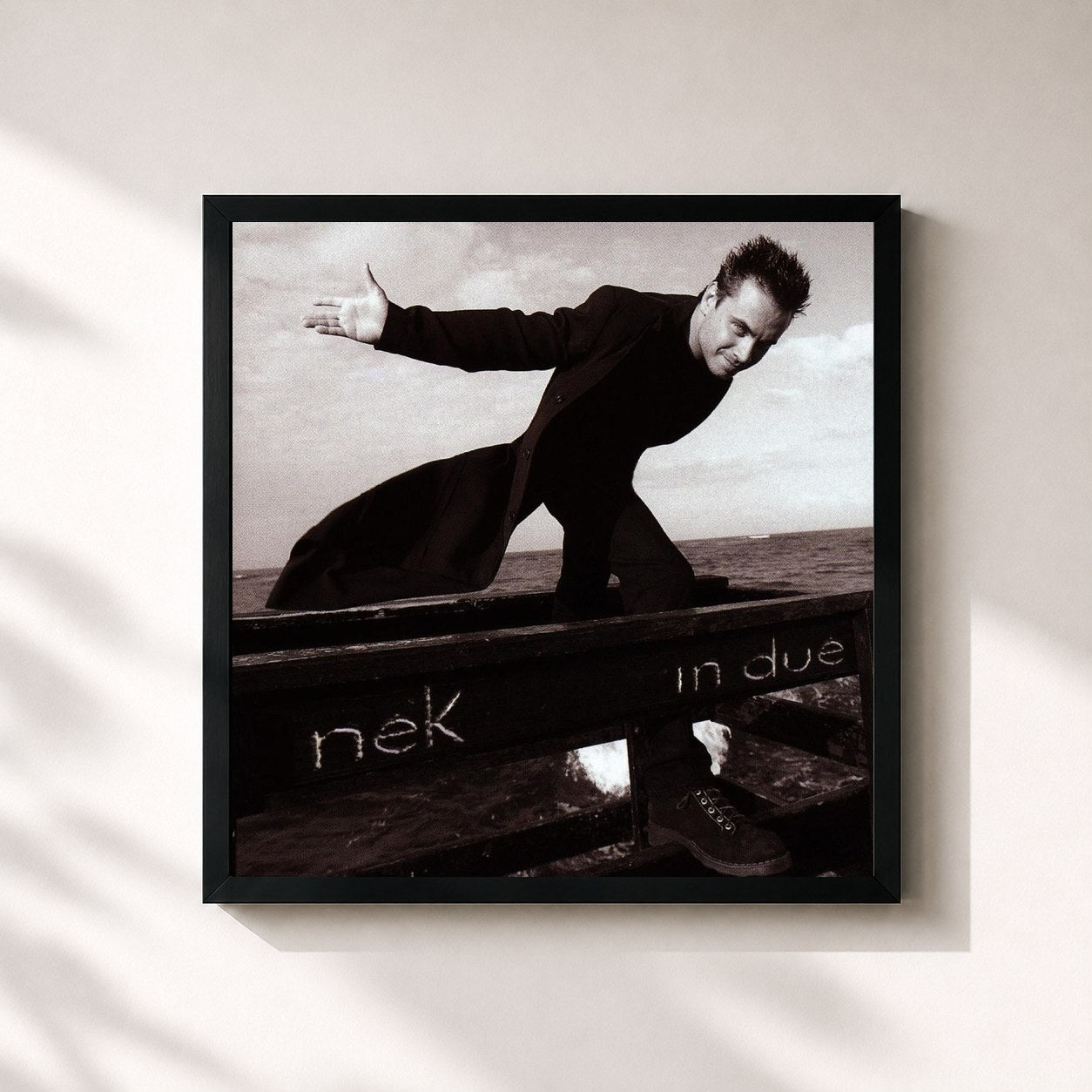 #noir Tableau carré de l'album In due de Nek, cadre noir 32x32 cm