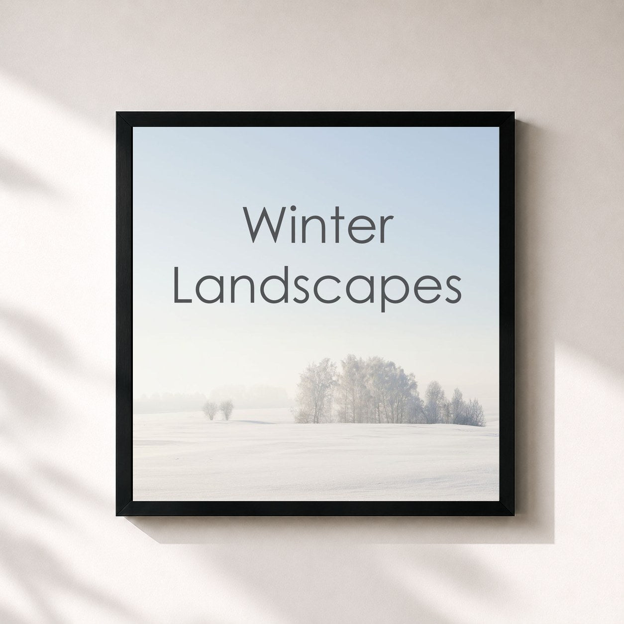 #noir Tableau carré de l'album Winter Landscapes - Great Soundtracks de Dario Marianelli, cadre noir 32x32 cm
