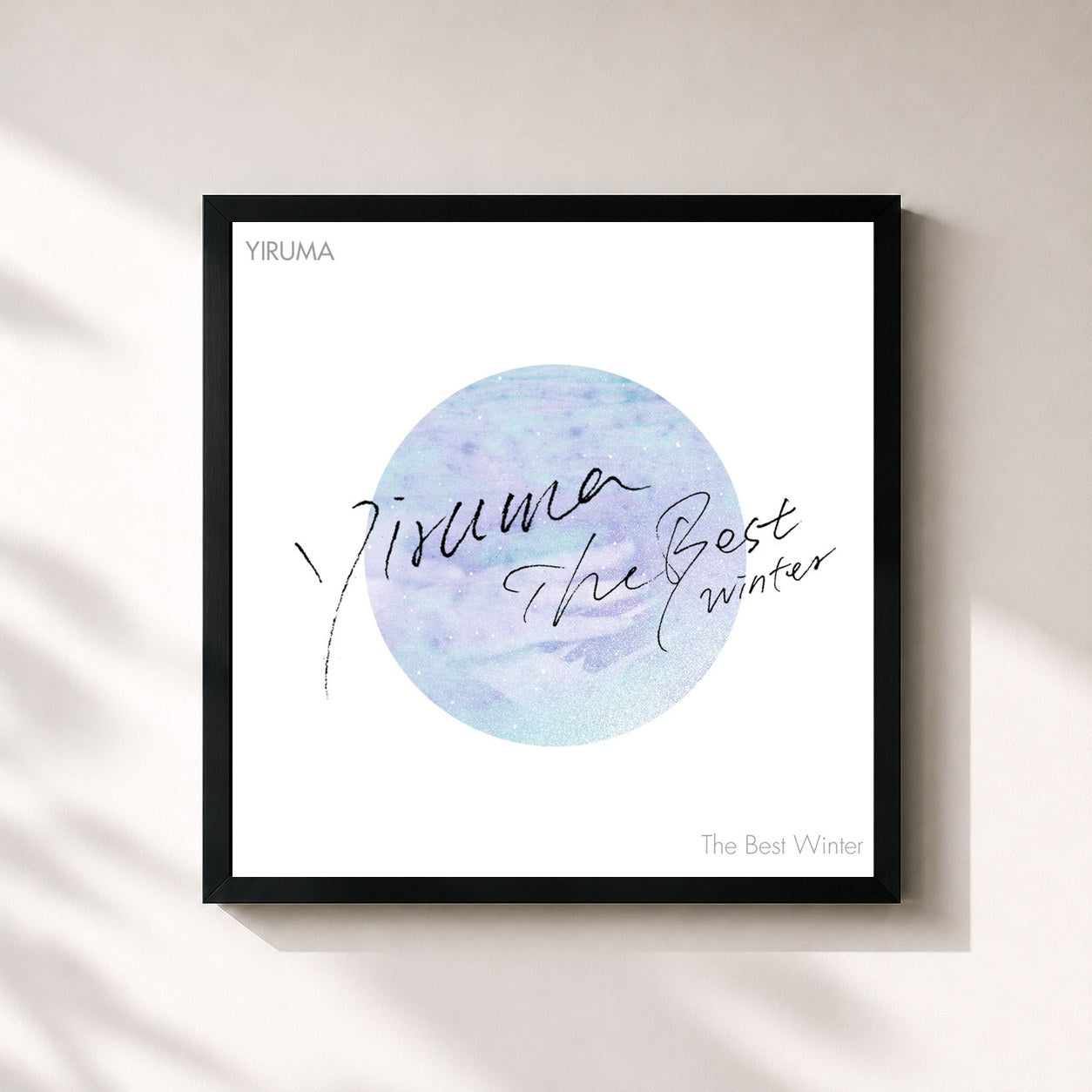 #noir Tableau carré de l'album Yiruma The Best Winter de Yiruma, cadre noir 32x32 cm