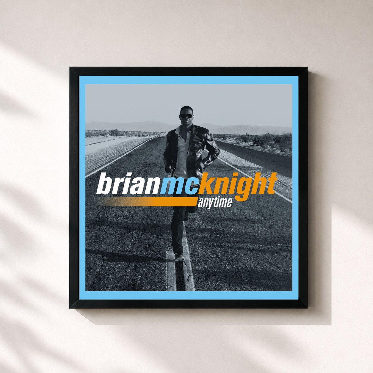 #noir Tableau carré de l'album Anytime (Deluxe Edition) de Brian McKnight, cadre noir 32x32 cm