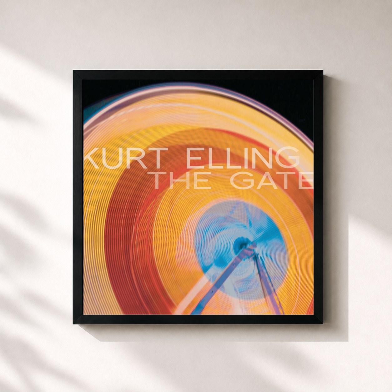 #noir Tableau carré de l'album The Gate de Kurt Elling, cadre noir 32x32 cm
