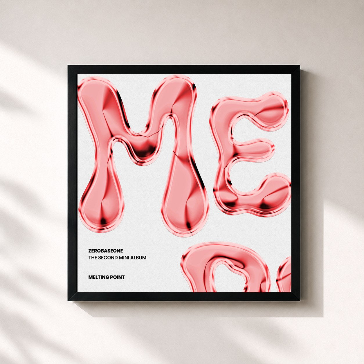 #noir Tableau carré de l'album MELTING POINT de ZEROBASEONE, cadre noir 32x32 cm
