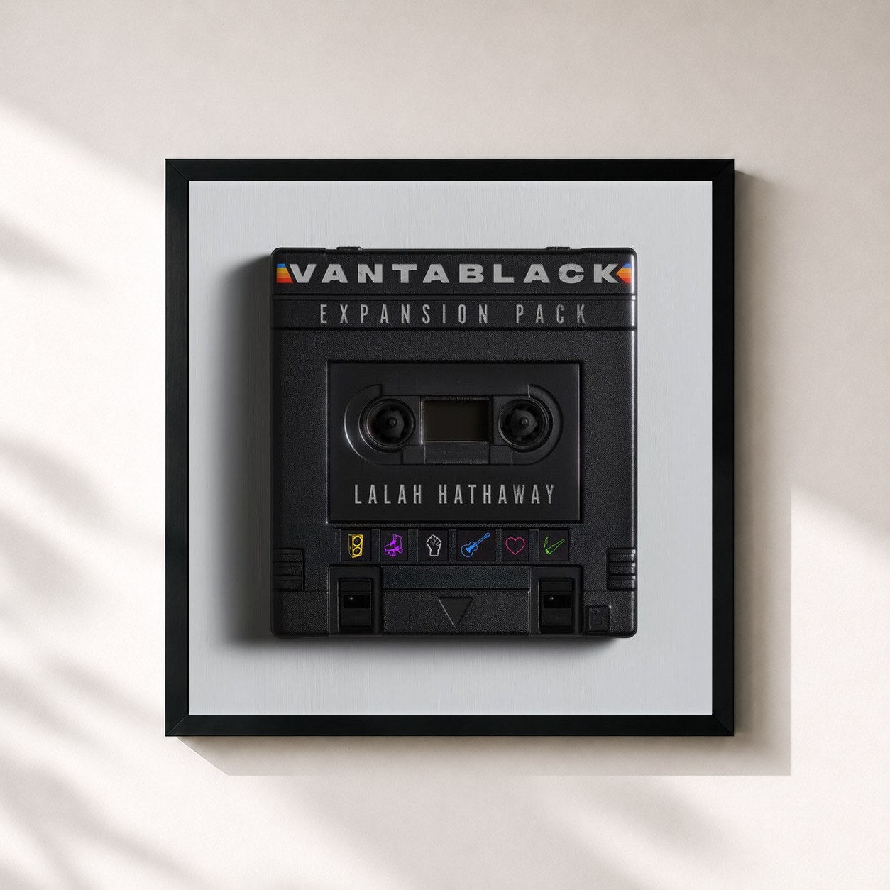 #noir Tableau carré de l'album VANTABLACK: EXPANSION PACK de Lalah Hathaway, cadre noir 32x32 cm