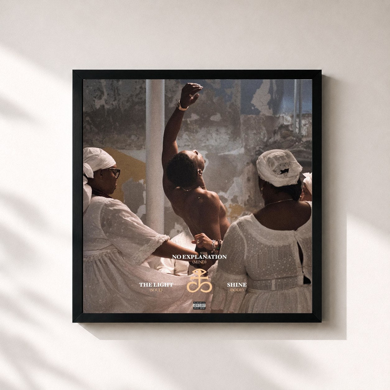 #noir Tableau carré de l'album The Light Pack de Joey Bada$$, cadre noir 32x32 cm