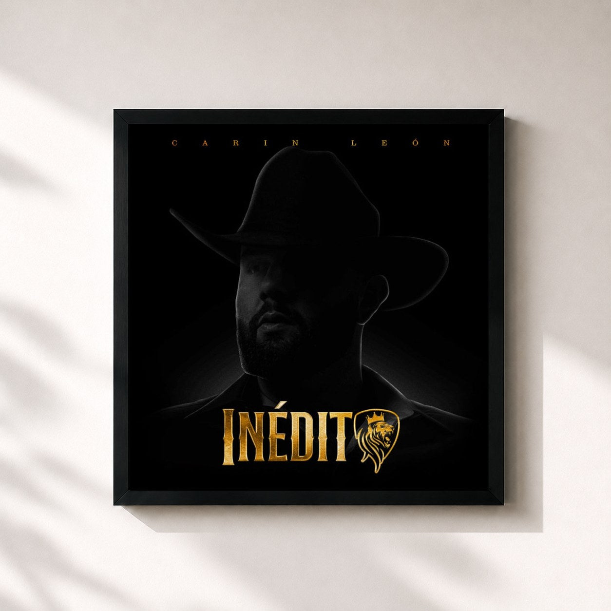 #noir Tableau carré de l'album Inédito de Carin Leon, cadre noir 32x32 cm