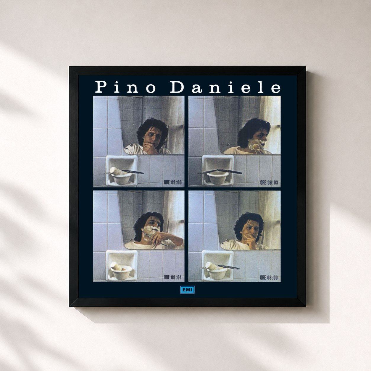 #noir Tableau carré de l'album Pino Daniele (2008 - Remaster) de Pino Daniele, cadre noir 32x32 cm